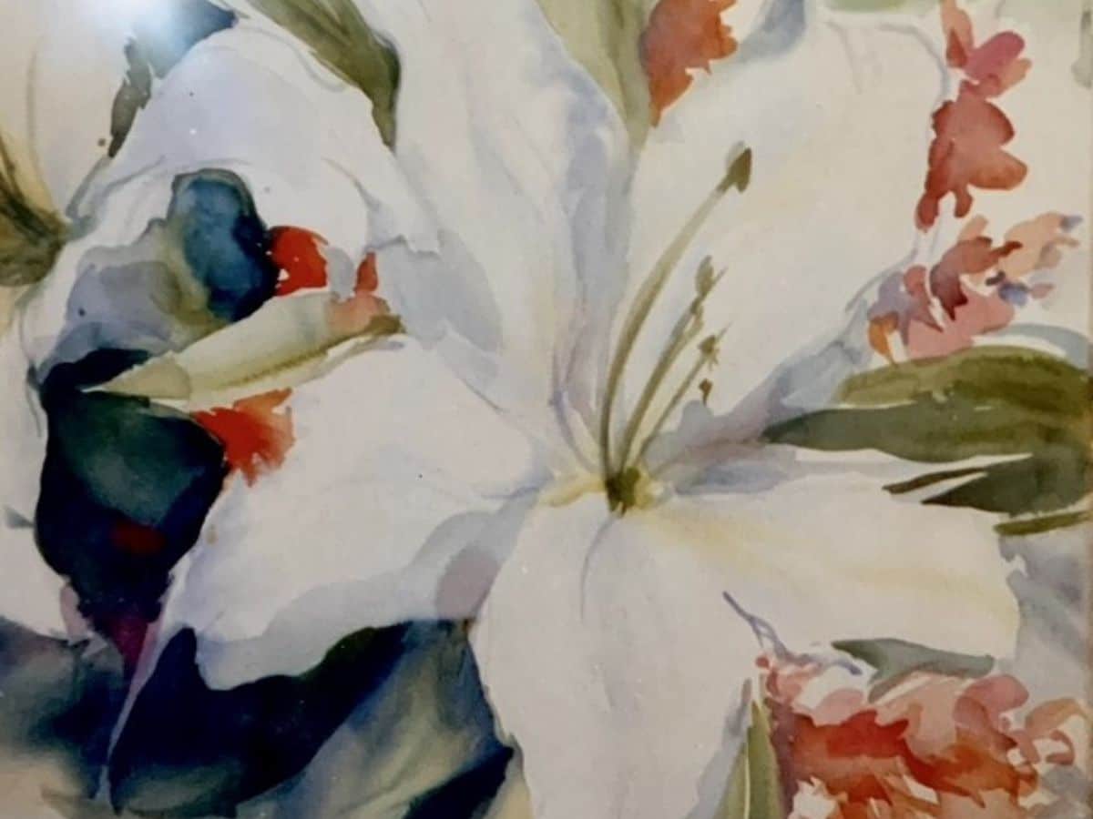 White Lillies Watercolor Workshop at Old Town Artisan Studios.